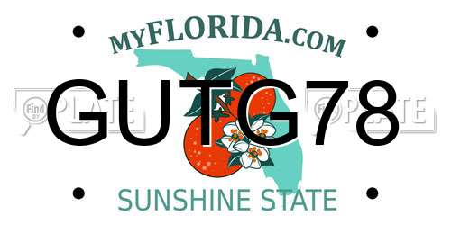 GUTG78 Florida License Plate
