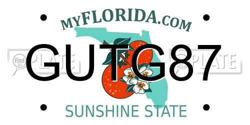 GUTG87 Florida License Plate