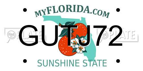 GUTJ72 Florida License Plate