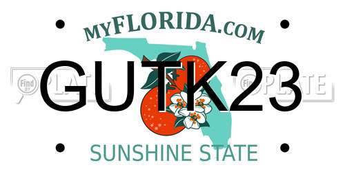 GUTK23 Florida License Plate
