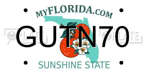 GUTN70 Florida License Plate