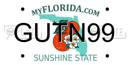 GUTN99 Florida License Plate