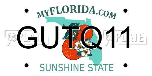 GUTQ11 Florida License Plate