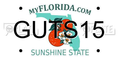 GUTS15 Florida License Plate