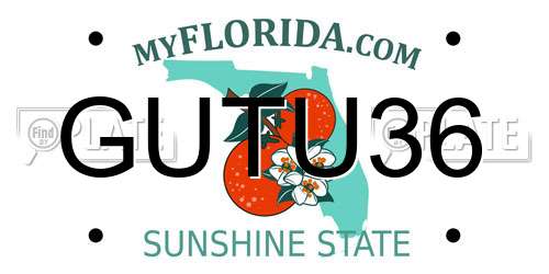 GUTU36 Florida License Plate