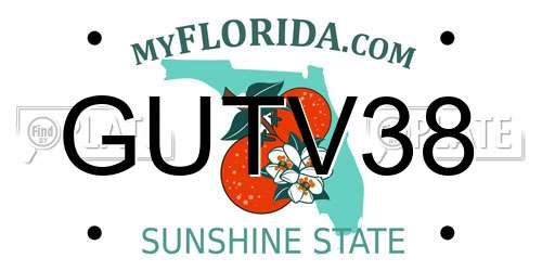 GUTV38 Florida License Plate