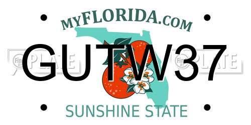 GUTW37 Florida License Plate