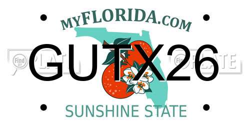 GUTX26 Florida License Plate