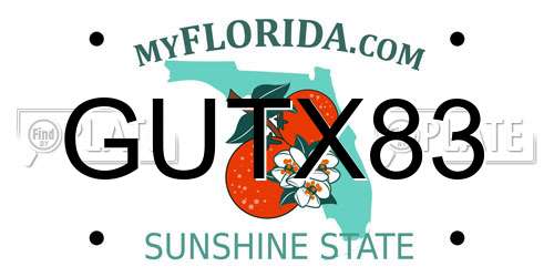 GUTX83 Florida License Plate