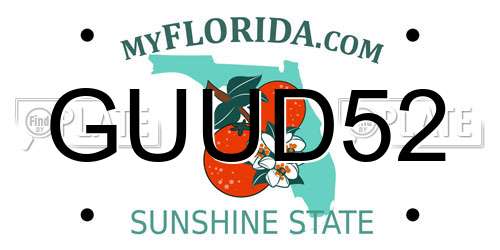GUUD52 Florida License Plate