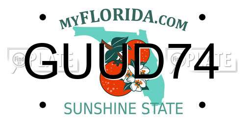 GUUD74 Florida License Plate