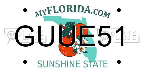 GUUE51 Florida License Plate