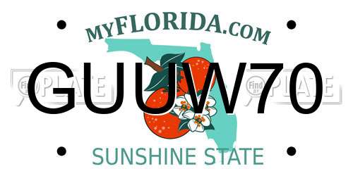 GUUW70 Florida License Plate