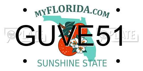 GUVE51 Florida License Plate