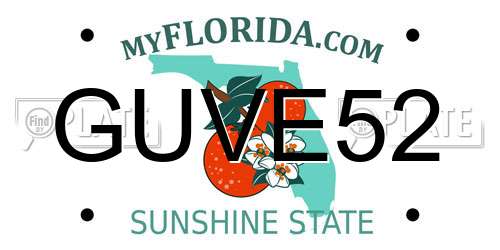 GUVE52 Florida License Plate