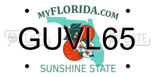 GUVL65 Florida License Plate