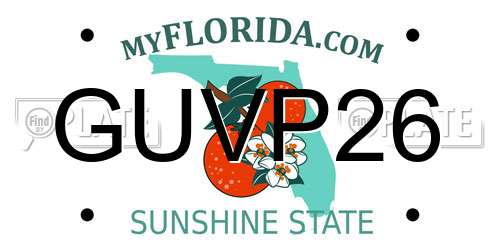 GUVP26 Florida License Plate