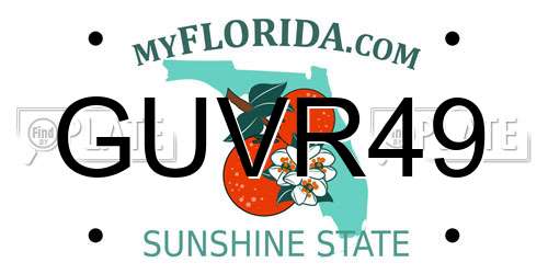 GUVR49 Florida License Plate