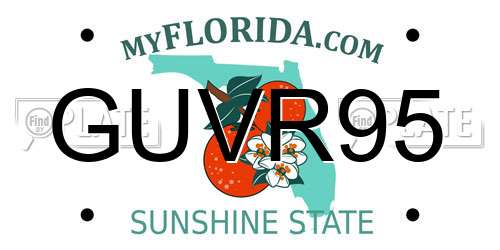 GUVR95 Florida License Plate