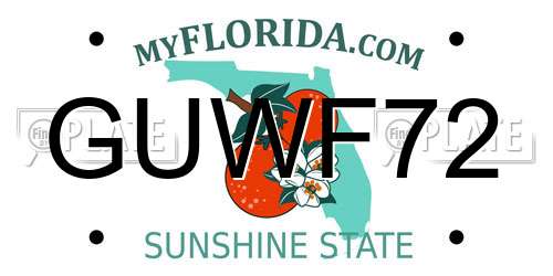 GUWF72 Florida License Plate