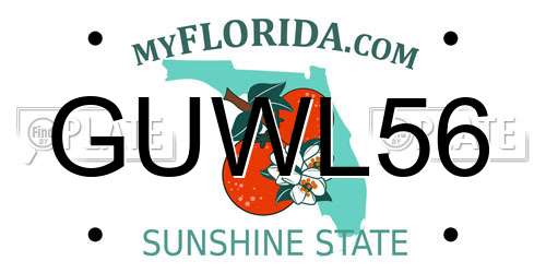 GUWL56 Florida License Plate