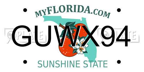 GUWX94 Florida License Plate