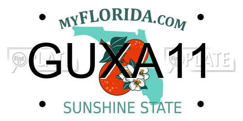 GUXA11 Florida License Plate