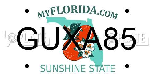 GUXA85 Florida License Plate
