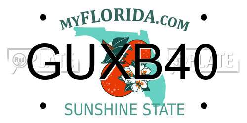 GUXB40 Florida License Plate