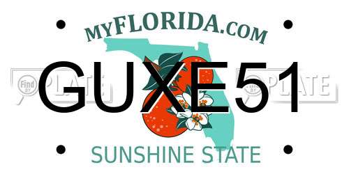 GUXE51 Florida License Plate