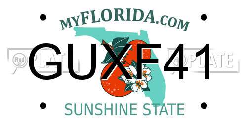 GUXF41 Florida License Plate