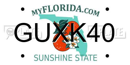 GUXK40 Florida License Plate