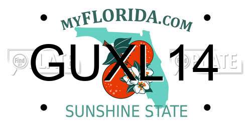 GUXL14 Florida License Plate