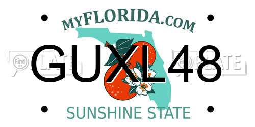 GUXL48 Florida License Plate