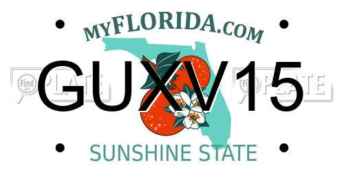 GUXV15 Florida License Plate
