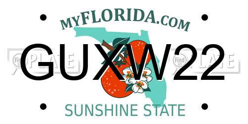 GUXW22 Florida License Plate