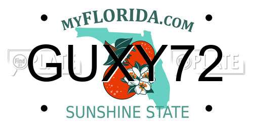 GUXY72 Florida License Plate