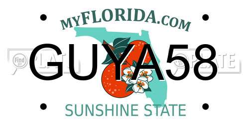 GUYA58 Florida License Plate