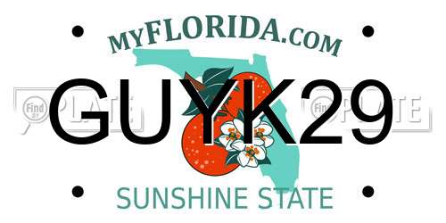 GUYK29 Florida License Plate