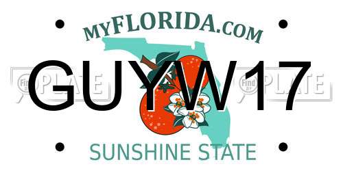 GUYW17 Florida License Plate