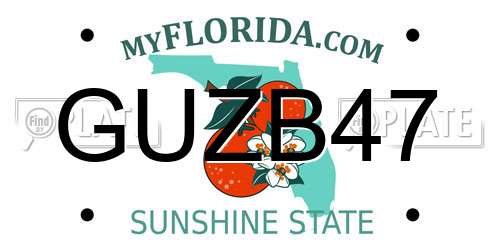 GUZB47 Florida License Plate