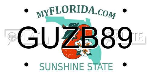 GUZB89 Florida License Plate