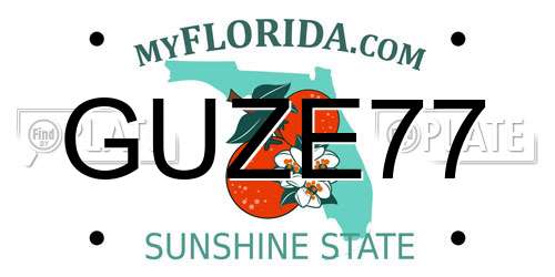 GUZE77 Florida License Plate