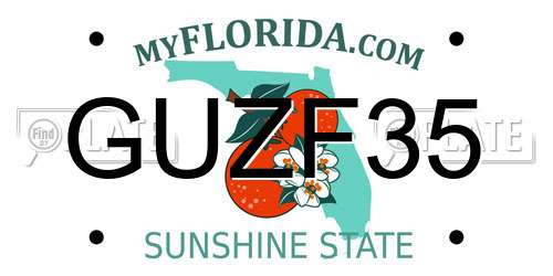 GUZF35 Florida License Plate