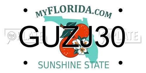 GUZJ30 Florida License Plate
