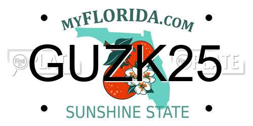 GUZK25 Florida License Plate