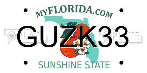 GUZK33 Florida License Plate