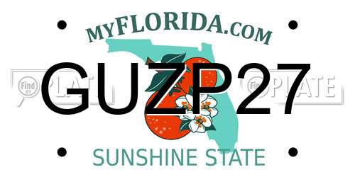 GUZP27 Florida License Plate