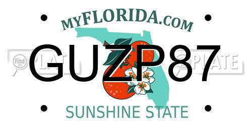 GUZP87 Florida License Plate