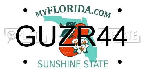 GUZR44 Florida License Plate